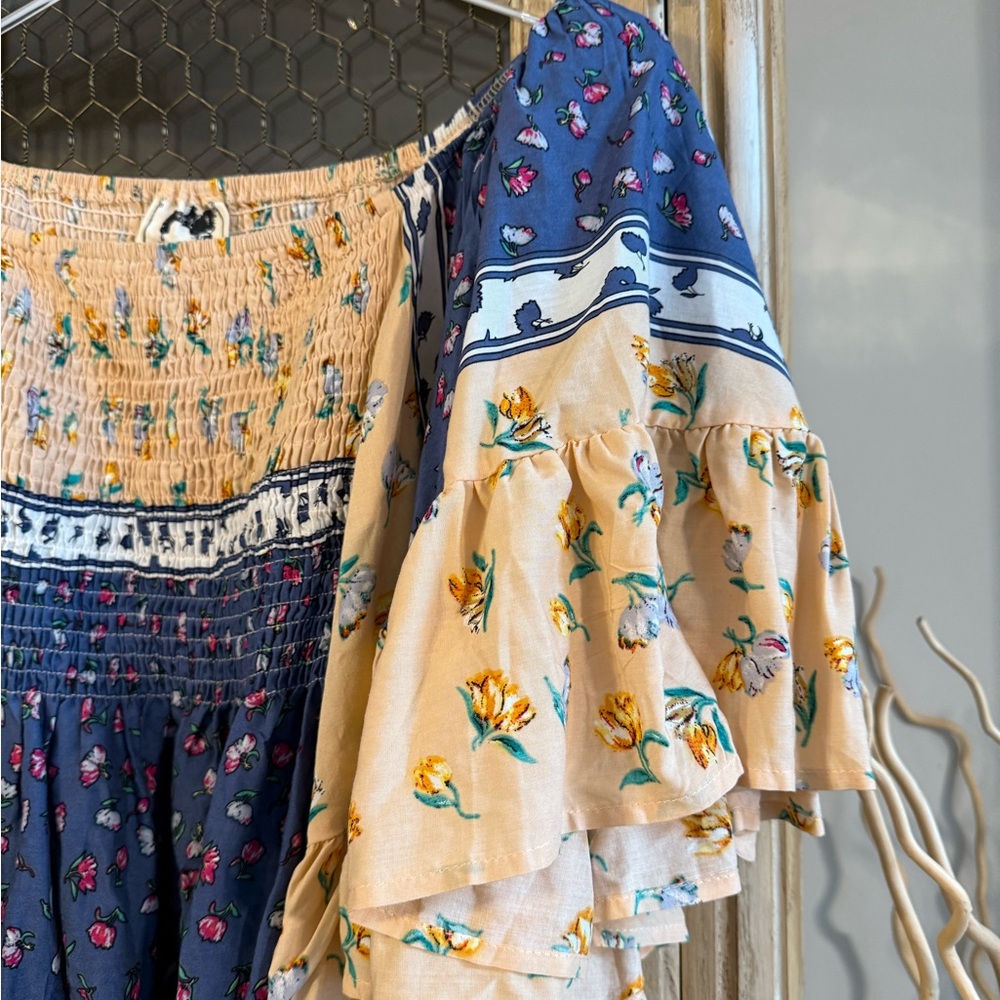 Jaase Boho Floral Smocked Off-Shoulder Top - Picture 2 of 4